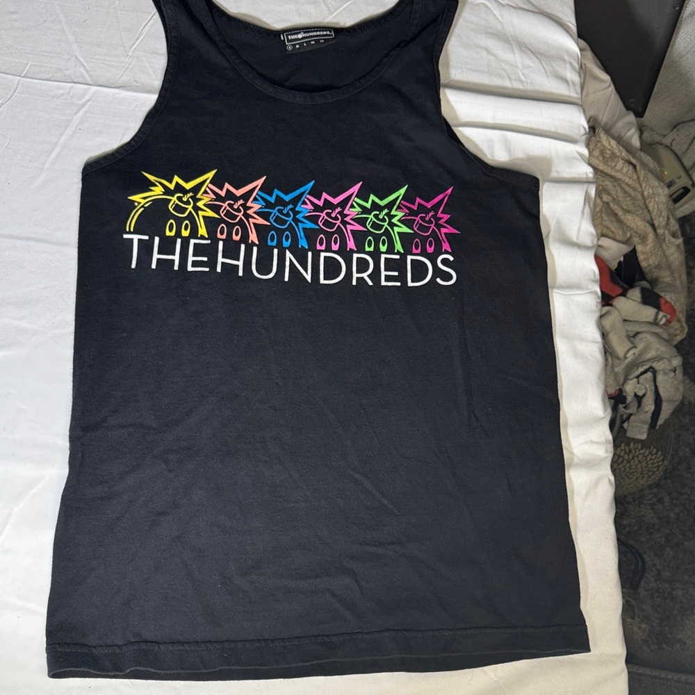 The Hundreds Black Tank Top with Neon Graphic